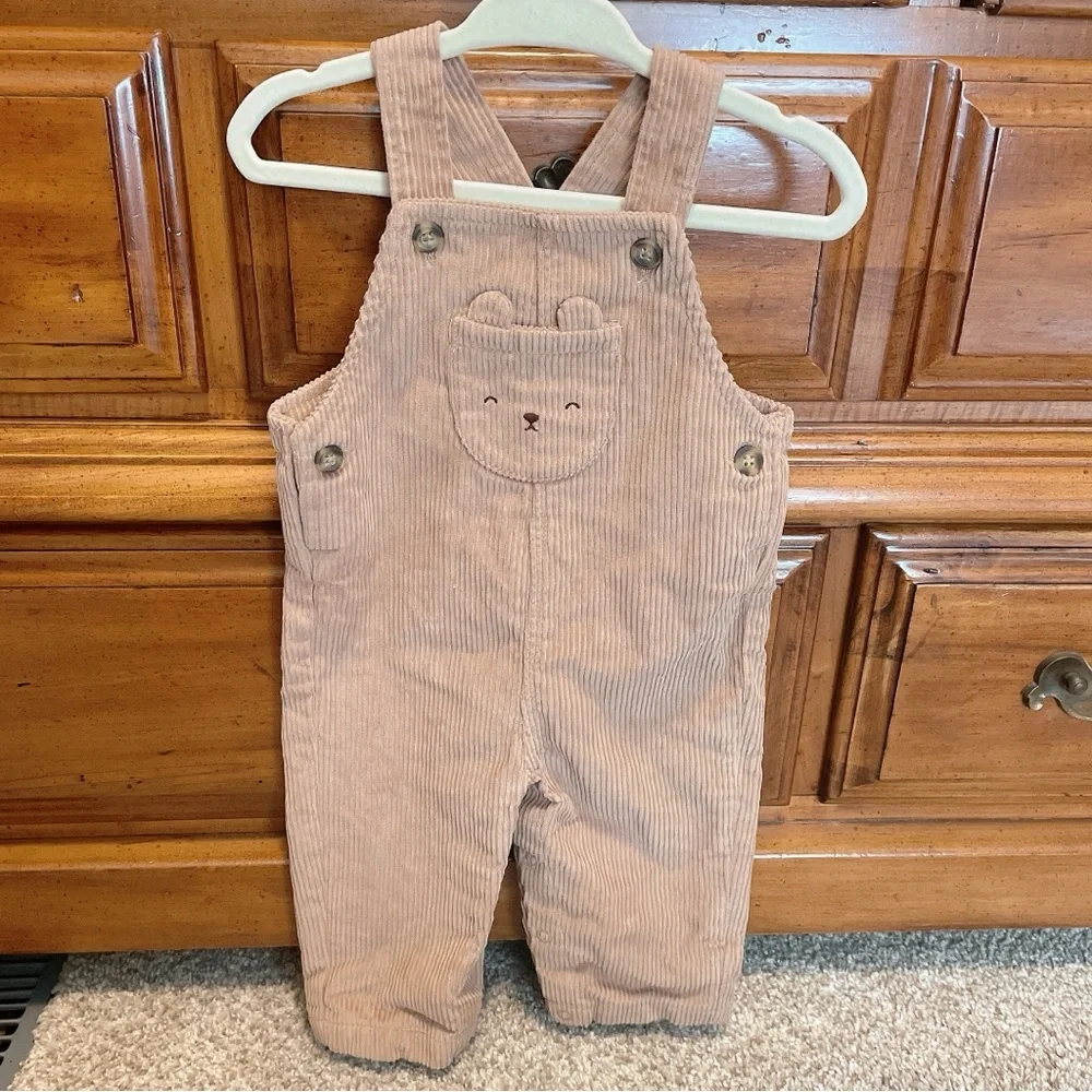 Carter's Tan Corduroy Overalls Size 3-6 Months